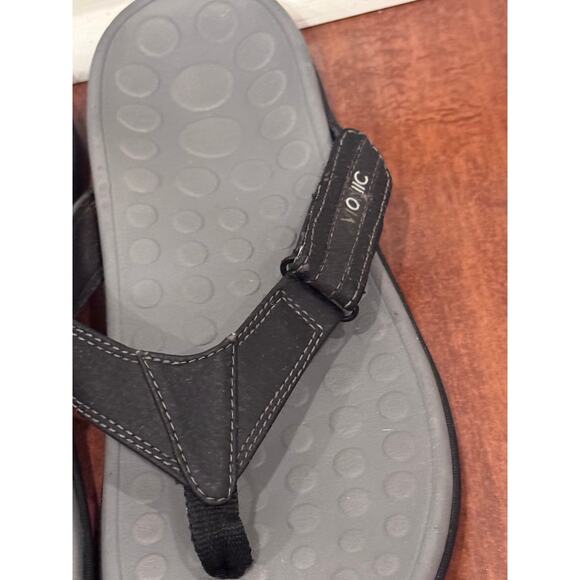 Vionic Ryder Gray Black Orthopedic Flip Flop Sandals Men's Size 10 - Picture 2 of 4